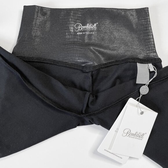 NWT BOMBSHELL SPORTSWEAR Python Shine Legging Black XS - Picture 6 of 7